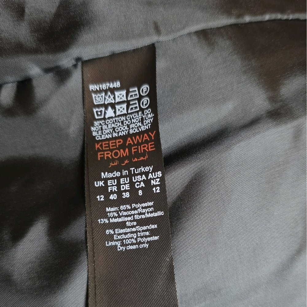 Karen Millen Women's Tailored Sparkle Contras Blazer Pink Purple Size 8 NEW - Picture 6 of 13